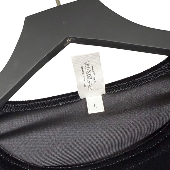 Simone Wild Size L Black Long Sleeve Velvet Top - Picture 6 of 8